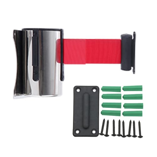 CAIFEXUE Retractable Wall Belt Barrier,Wall Mounted Crowd Control Barrier with Retractable Belt, Braking System for Grocery, Restaurant,Retail Store,Office,Stadium,School/2 Meters