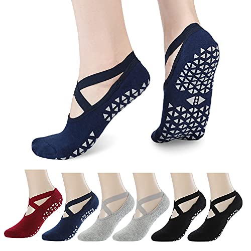 Yoga Socks For Women With Grips Non Slip Non Skid Sticky Socks For Pilates Barre Ballet Toeless Barefoot Socks Size 5-10 #TOP6