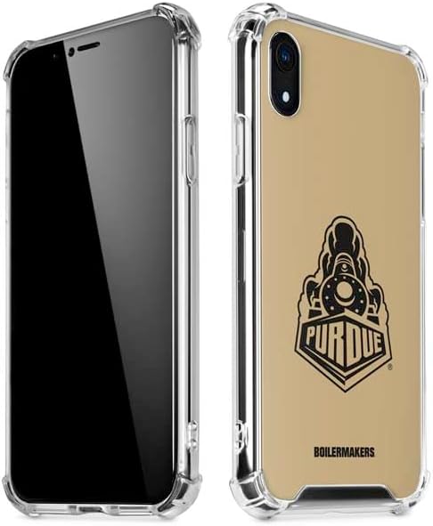 Skinit Clear Phone Case Compatible with iPhone XR - Officially Licensed Purdue Gold Signature Logo Design