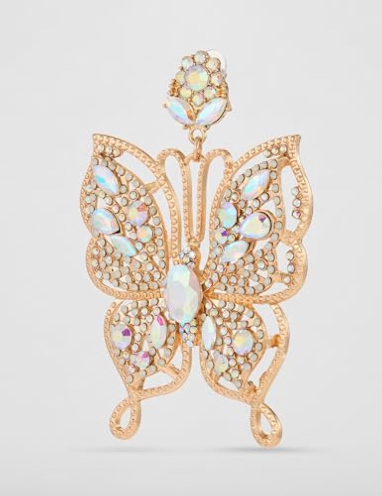 Women's 18K Gold-Plated AD & Zirconia Studded Dangle Earrings