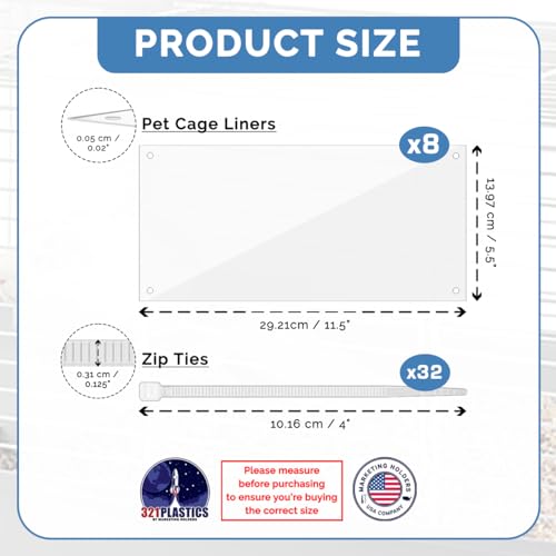 image for Pulse Brands Urine Scatter Guard (8 Pack) for Cage - Clear and Bendabl