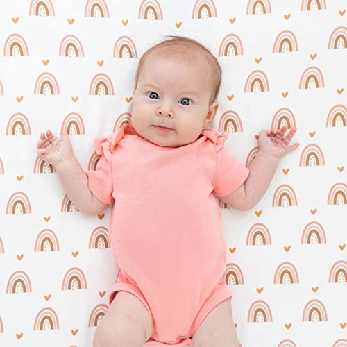 Cokouchyi 3 Piece Boho Rainbow Crib Bedding Set, Standard Size Baby Bedding Set, Neutral Rainbow Boho Nursery Bedding For Boys And Girls, Baby Crib Set- Crib Sheet, Comforter & Crib Skirt #TOP3