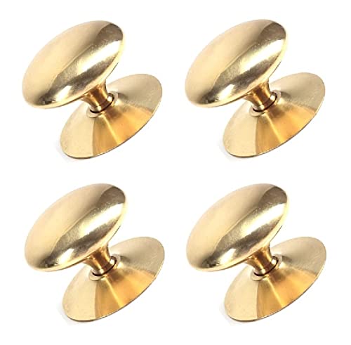 TERF® 25mm Traditional Victorian Polished Brass Cabinet Door Knobs 25mm Chest Drawer Cupboard Kitchen Wardrobe Door Pull Handle Knobs with Fixing Screw for Use Home and Office