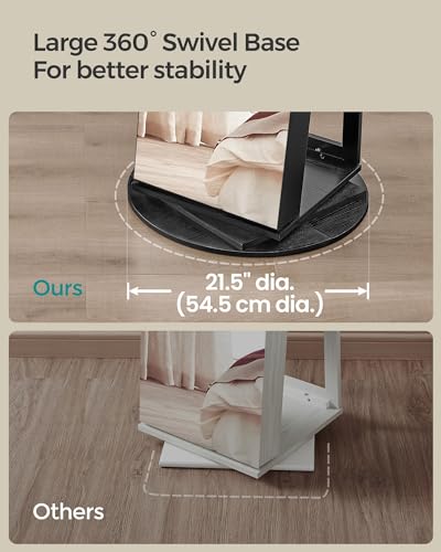 Songmics UJJC007B01 6 Leds Lockable Mirror Jewelry Cabinet, 360° Swivel Jewelry Organizer, Standing Jewelry Armoire thumb #5