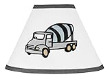 Sweet Jojo Designs Construction Truck Lamp Shade - Grey Yellow and Blue Transportation