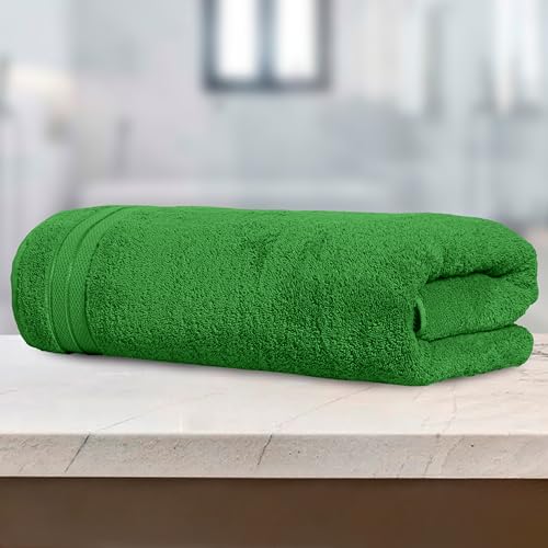 Image of Elegant Comfort Three Line Popcorn Towel Set for Bathroom 35 x 70 inches, Premium Hotel Quality 1-PACK Jumbo Towels, 100% Turkish Cotton,Soft and Durable, Quick Dry and Highly Absorbent, Emerald Green