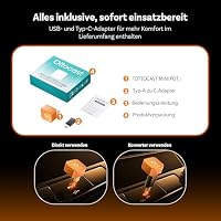 OTTOCAST Mini Pot 2026 Upgraded, 2-in-1 CarPlay & Android Auto Wireless Adapter für iOS 10+/Android 11+, Plug & Play, USB/Typ-C, OTA-Upgrade, Konvertiert Kabelgebunden zu Kabellos um, Orange – Ansicht 8
