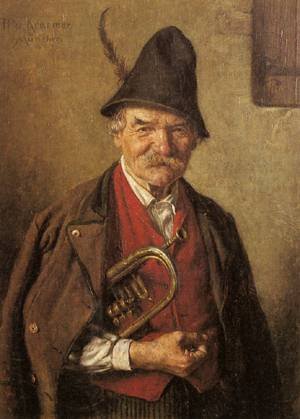 Peinture à l'huile Tyrolean Musicians 2 pour créer une ambiance baroque dans votre salon