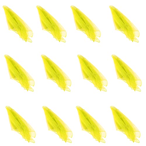 Larcele 12 Pcs Square Dance Jonglieren Schals für Kinder Mädchen Party Aktivitäten Zubehör Dekoration WDSJ-02 (Gelb) Cover