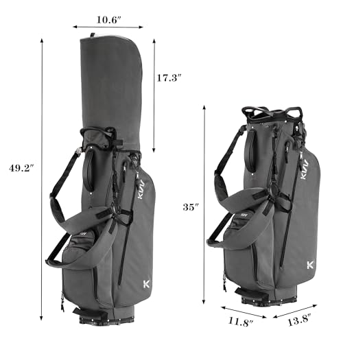 image for KVV Lightweight Golf Stand Bag with 7 Way Full-Length Dividers, 5 Zipp