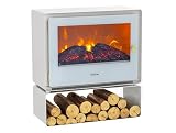 Chimenea eléctrica de Suelo con Estante 2000 W CHE-710 W Purline (CHE-710 W Blanco)