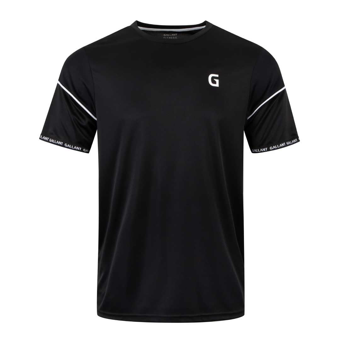 GallantHeritage Training Top Black T-Shirt- Comfortable, Sweat Wicking and Breathable T Shirts for Men - Crew Neck T Shirt Ideal for Strength Training, Running, Sports and Cardio, Gym Tops for Men