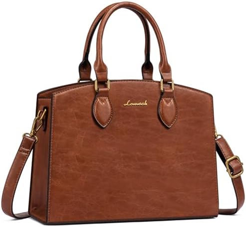LOVEVOOK Purses and Handbags for Women, Vintage Tote Shoulder Bag Trendy, PU Leather Satchel Bag, Medium Ladies Hand Bag