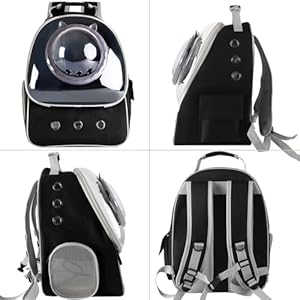   Cat-Carrier-Backpack-Pet-Backpack-Carrier-for-Small-Medium-Dogs-Cat-Carrier-Large-Bubble-Carrying-Bag-Space-Capsule-for-Hiking-Travel-Airline-Approved-Fit-up-to-18-lbs-Transparent