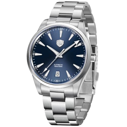 Image of RollsTimi Men's Watch Premium Stainless Steel Automatic Watch with Japanese NH35 Movt, Sapphire Crystal Glass, 38.6mm Case, Luxury Analog Waterproof Wristwatch for Men