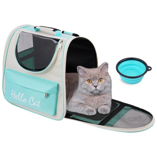 Adiwo Katzenrucksack,Hunderucksack bis 7.5kg Raumkapsel Haustier Rucksack für Katzen und Hunde Welpen Tragbar Transportrucksack mit Transparentes...