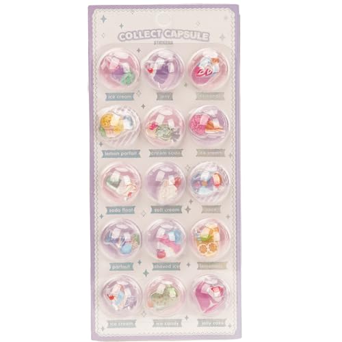 カプセルシール 3D 立体 浮き彫 DIY用 おしゃれ かわいい 励ましステッカー クリエイティブ 手帳デコレーション ノートパソコンやスマホケース飾り用 日記帳用 子供向け 女の子 可愛い 創造性 人気 プレゼント ギフト 手芸用品 (アイスクリーム)