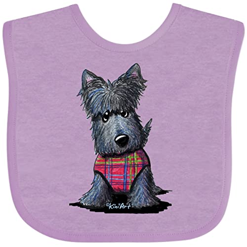 inktastic Scottie Dog in Plaid Baby Bib - KiniArt