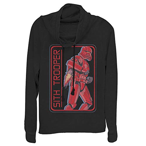 Haut Star Wars col bénitier style rétro Sith Trooper vêtement manches longues femme noir L