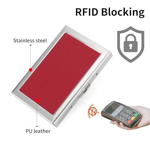Image of Credit Card Holder Wallet for Women Men Stainless Steel Metal Card Case RFID Blocking Business Card Protector Case with 6 Slots
