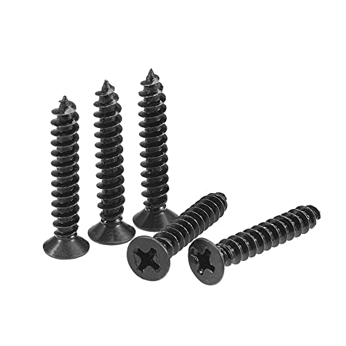 Vis à bois M4 25mm lot de 100 vis noires cruciformes tête plate pour quincaillerie meuble
