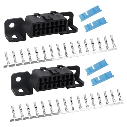 Conector OBD2 hembra de 16 pines con carcasa kit de 2 piezas J1962 adaptadores de coche