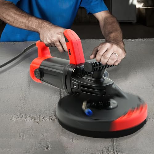 180mm Concrete Surface Grinder, 6 Speed Adjustments Angle Grinder Kit with Dust Shroud and Diamond Wheel, 2200W Seamless Floor Planer Kit with Auxiliary Handle for Floor, Wall and Ceiling - Image 3