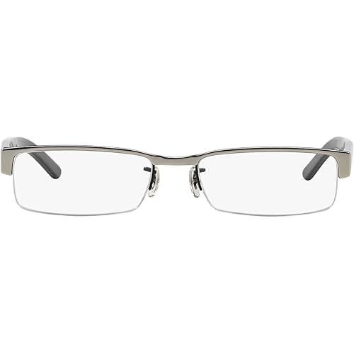 Ray-Ban Men's RX6182 Rectangular Prescription Eyewear Frames, Silver Black, 53mm