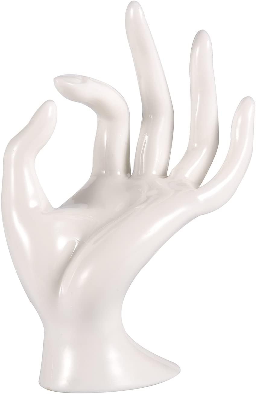 THE WHITE SHOPTHE WHITE SHOP Ring Hand Holder Polyresin Mannequin Shaped Bracelet Holder Jewelry Display Jewelry Stand for Home Organization