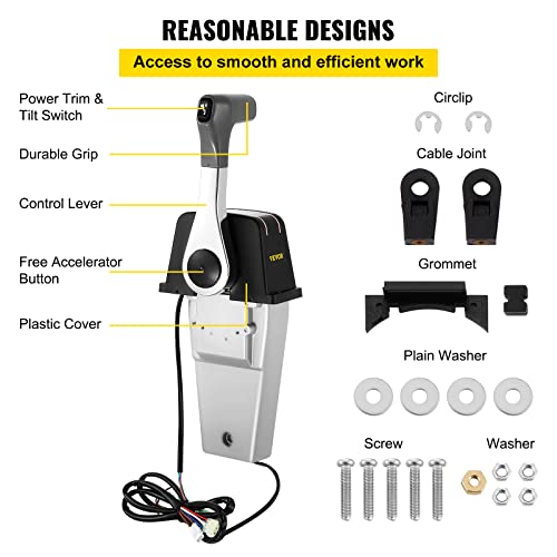 image for Mophorn Boat Throttle Control 67200-93J13 Outboard Remote Control Sing