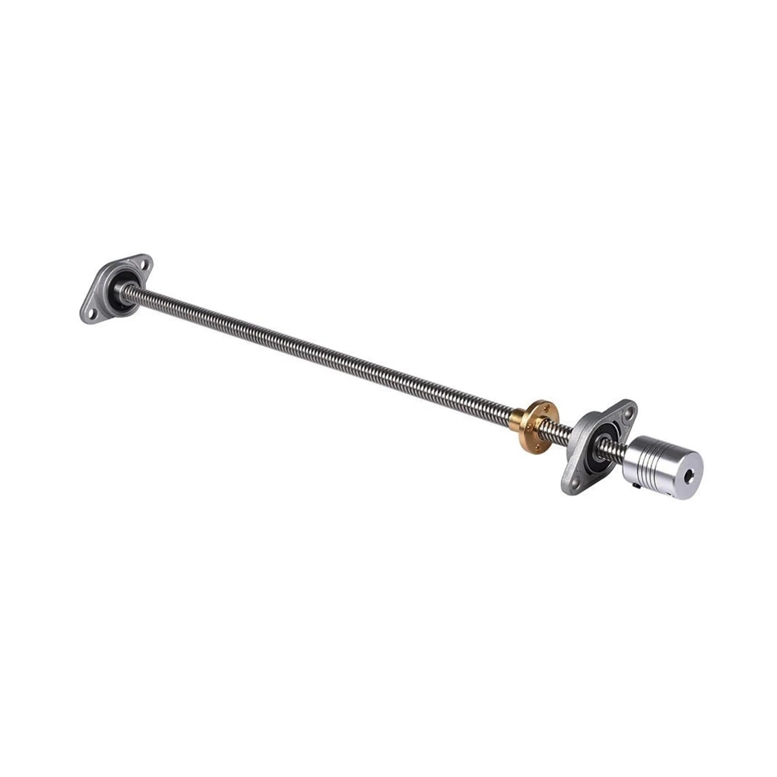 T8 Memimpin 2Mm/8Mm 100-1200Mm Nakrętka Memimpin Sekrup + Obudowa nakrętki KFL08 Zestaw Memimpin Sekrup Dengan D19L25 5 * 8Mm sprzęgło do drukarki 3D Bagian,Wkręty precyzyjne(Pitch 2mm Lead