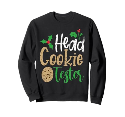 Testeur de biscuits en tête vintage Noël drôle Sweatshirt