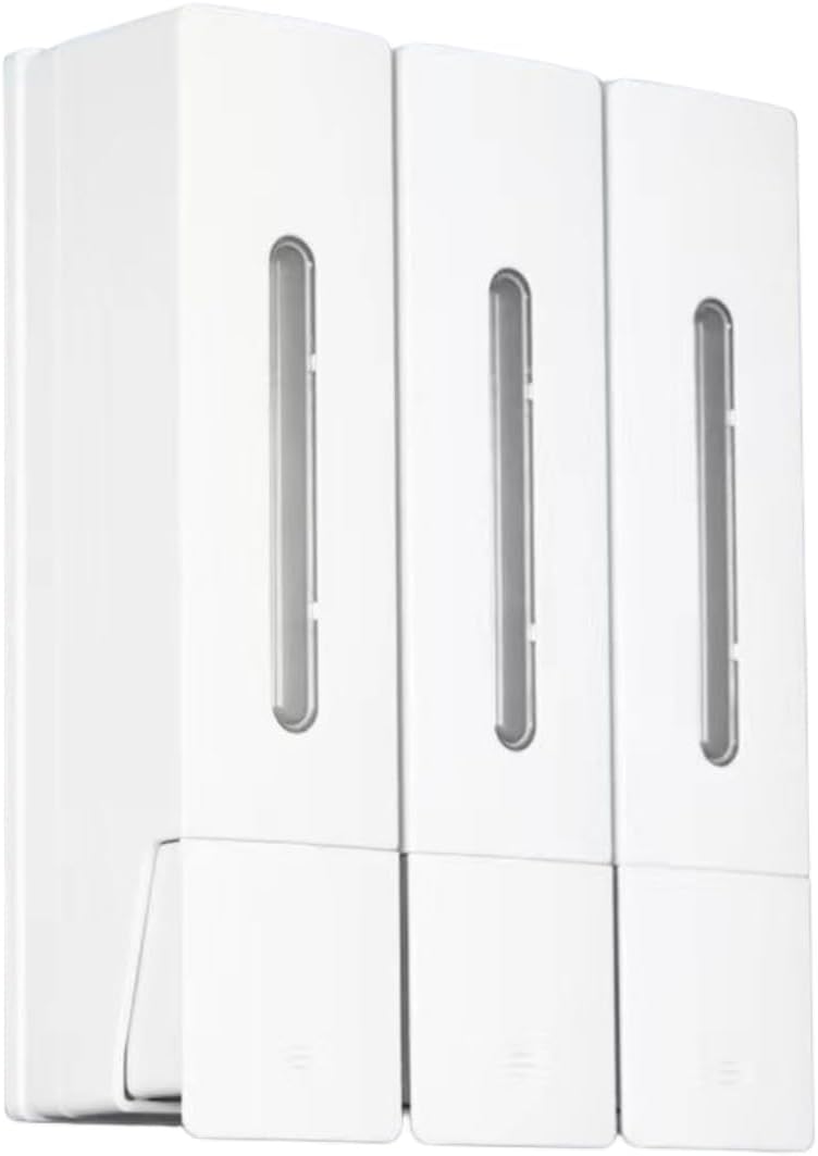 BHJWSA シャンプーディスペンサー バスルーム用 壁掛け式 ソープディスペンサー 取り付け簡単 軽量 大容量 粘着式 バスルーム