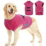 MIGOHI Dog Anxiety Relief Coat,Comfort Anxiety Vest for Dogs,Adjustable Anxiety Calming Wrap for Fireworks,Thunderstorms,Travel, Separation, Dog Anxiety Jacket for Small Dogs,L,Rosered