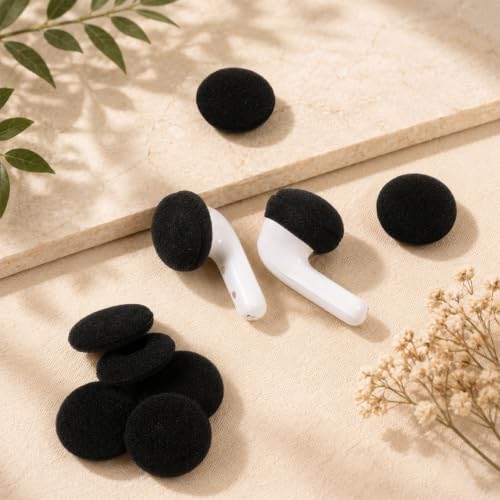 50PCS 0.7" Fundas de Espuma para Auriculares, Cubiertas de Esponja para Oreja, 18mm, Color Negro miniatura 7