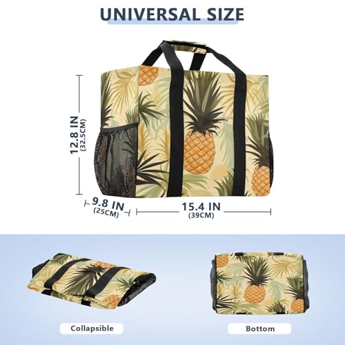 Nander Tropical Pineapple Foldable Tote Bag Waterproof Sandproof Women Beach Bag Handbag Gym Bag Travel Shopping Bag2
