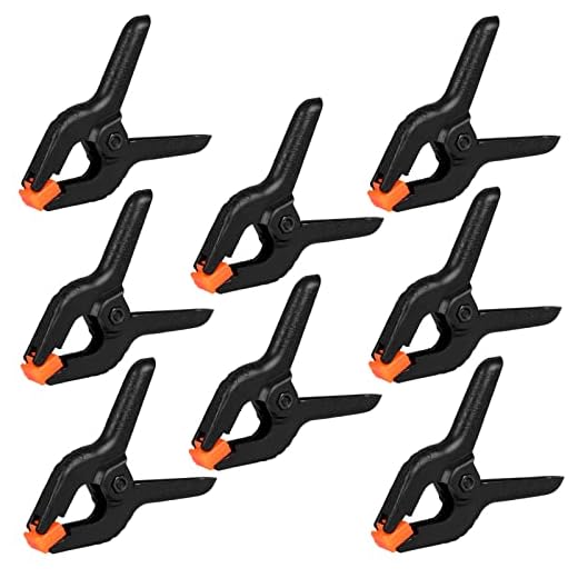 12 Pack Plastic Spring Clamps, 3.5inch Small Heavy Duty Clips for Crafts, Backdrop Stand, Woodworking, Photography Studios (Black)