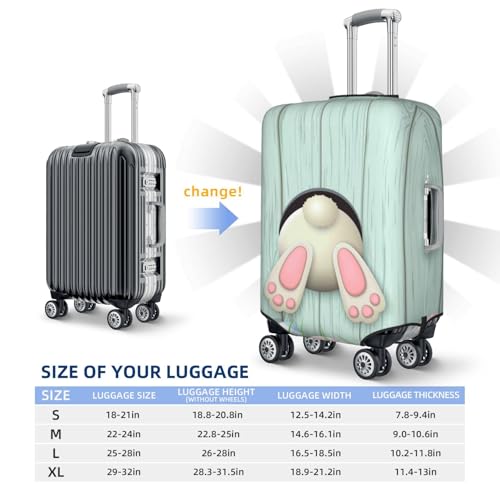 White Bunny Bottom And Easter Eggs For Travel Luggage Cover Suitcase Protector Fits 18-32 Inch Travel Luggage Protector Elastic Luggage Anti-Scratch Suitcase Cover4