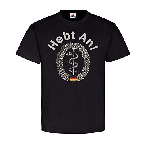 T-shirt noir Hebt an Sanity Services inscription allemand vêtement taille L