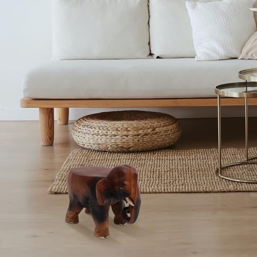 Tabouret en bois massif marron multifonctionnel et compact