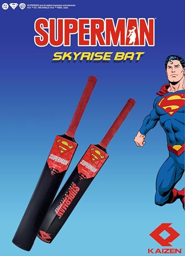 Image of Kaizen Super-Rise Cricket Bat - Size 8 Plastic Fibre Bat for Kids | Lightweight & Durable Cricket Bat for Practice & Fun Play - Black Color