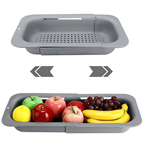 Vileda Scolapasta da Lavello Estendibile (34-48 cm) - Pratico Colino da Lavello - Regolabile per Lavelli di diverse Dimensioni - Scolaverdure da Lavello in robusto Materiale PP per uso alimentare