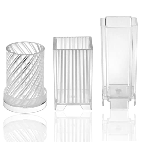 Milivixay 3Pcs Plastic Candle Molds For Candle Making - Including Square Stripe Mold, Crosslike Mold And Spiral Shape Cylinder Mold - Candle Mold For Beeswax - Candle Making Molds Scented Candle Mold #TOP3
