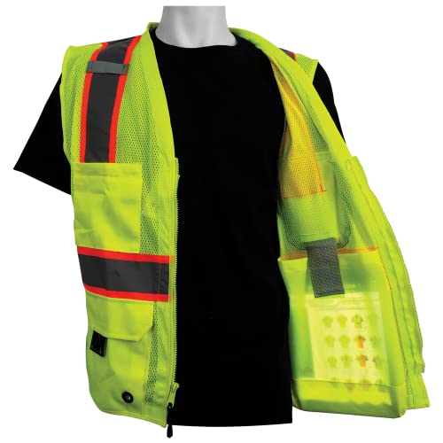 Global Glove Safety Vest With 6 Pockets And Zipper Front, High Visibility Reflective Vest For Men Or Women, Lightweight And Breathable Mesh, Ansi Class 2 Compliant, 3Xl #TOP5