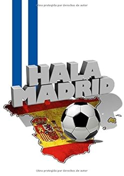 Hala Madrid: Cuaderno cuadriculado tamaño folio de 100 páginas con los colores de los madridistas para cualquier real hincha que sea de Madrid con el ... (Hala Madrid campeones) (Spanish Edition)