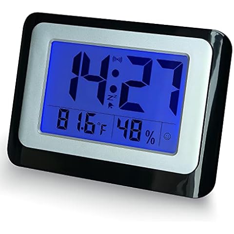 OCEST LED Digital Wall Clock with Large Display, Big Digits Desk Clock with Indoor Temperature Humidity, Multifunction Date, Backlight, Hourly Chime, Snooze Alarm Clock for Bedroom, Office, Classroom Cover