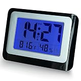 OCEST 6” LCD Large Display Digital Wall Clock, Big Digits Desk Clock with Indoor Temperature Humidit