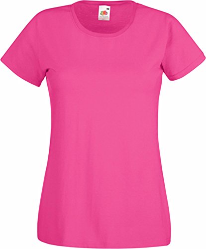 Damen Lady-Fit T-Shirt Größen - Shirtarena Bündel, Farbe:Fuchsia, Größe:S