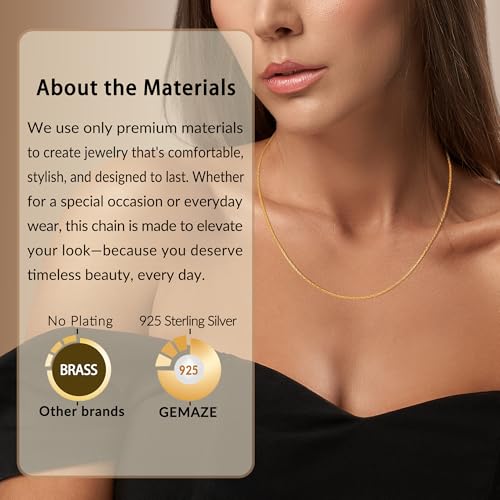 Italian 1.3mm Snake Chain 18K Gold Plated 925 Sterling Silver Chain Necklace for Women, Non-Tarnish, Tangle-Free, Silky-Smooth, Gift-Ready Luxury Chain2