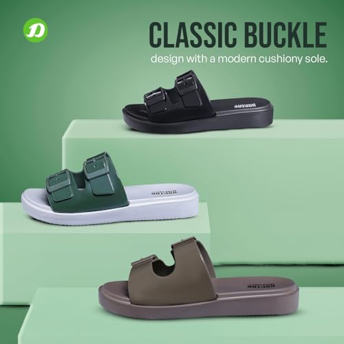 Image of DOCTOR EXTRA SOFT Women's Classic Cushion Sliders /Slippers with Adjustable Buckle Strap for Adult | Comfortable & LightWeight| Stylish & Anti-Skid|Waterproof & Everyday Flip Flops Ladies /Girls New-523